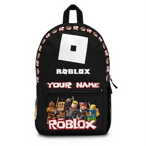 Personalized Roblox Backpack | Custom Name Backpack in Robux Design | Safe & Comfortable for School | Perfect Gift for Roblox Fans image 1