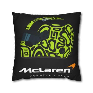 Lando Norris F1 Pillowcase, McLaren Racing Pillow, Formula 1 Fan Gift, Race Car Bedroom Decor, F1 Memorabilia, Christmas Gift image 3