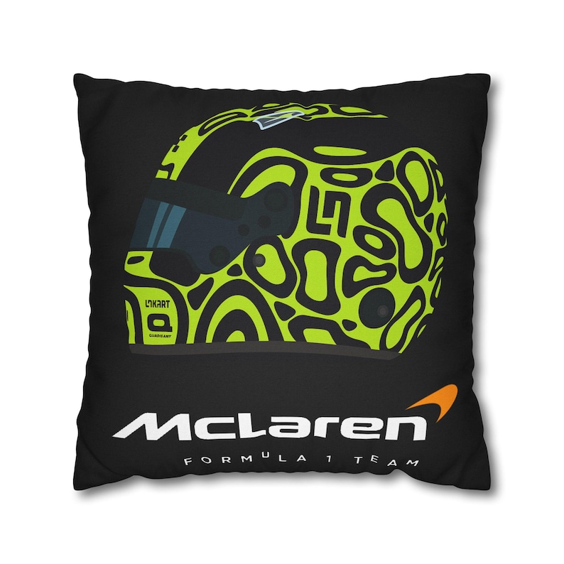 Lando Norris F1 Pillowcase, McLaren Racing Pillow, Formula 1 Fan Gift, Race Car Bedroom Decor, F1 Memorabilia, Christmas Gift image 3