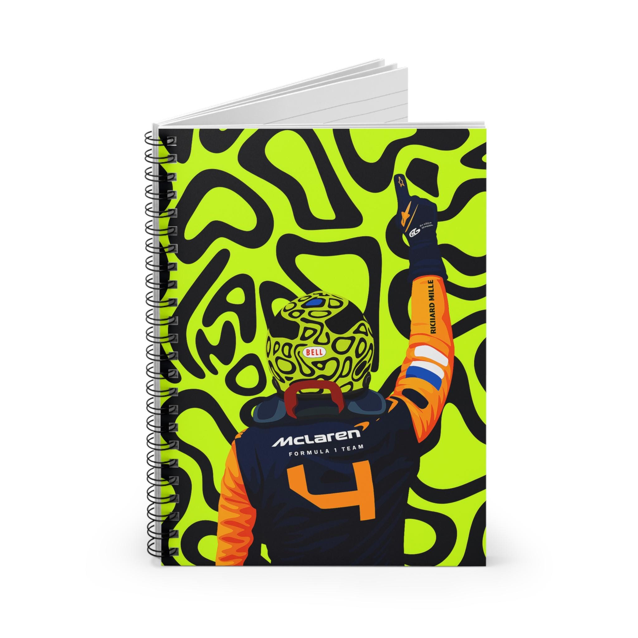 Lando Norris Racing Notebook, Mclaren F1 Journal, Vibrant Spiral Car ...