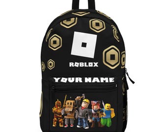 Zaino Roblox personalizzato / Zaino con nome personalizzato in Robux / Sicuro e comodo per la scuola / Regalo perfetto per i fan di Roblox