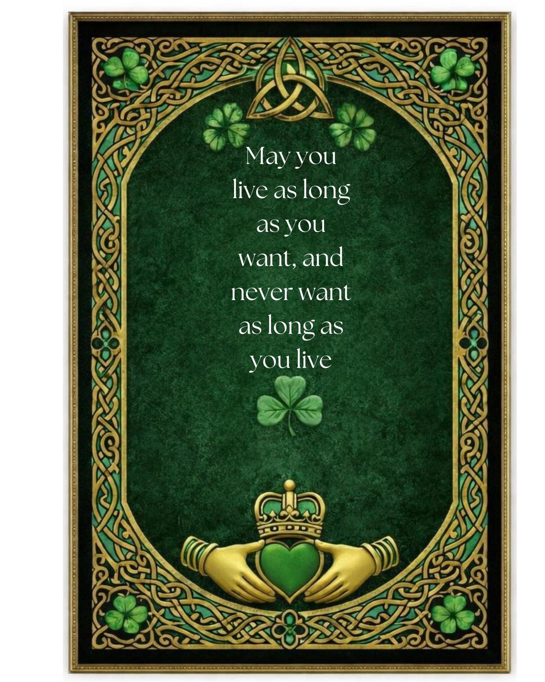 Irish Blessing Print Claddagh Wall Art Celtic Decor Ireland Gift ...
