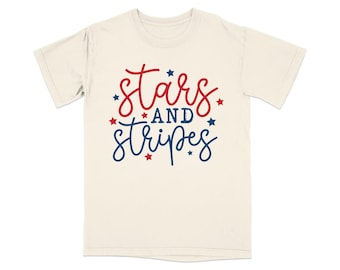 Stars and Stripes T-Shirt, Patriotic USA Flag Tee, American Pride Top