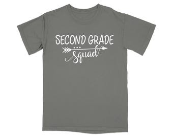 Second Grade Squad Teacher T-Shirt, Back to School Elementary Apparel
