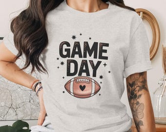 Fotbolls-T-shirt för matchdag, sportig Team Spirit-tröja med rund hals
