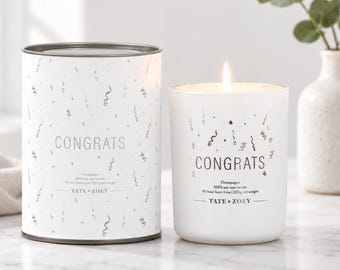 Congrats Soy Candle | Champagne Scent, Confetti Accents (40-Hour Burn)