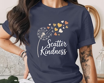 Scatter Kindness Maskros T-shirt, Nyckfull Boho Hjärtfrön T-shirt