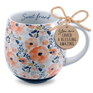 Sweet Friend Watercolor Floral Mug, Inspirational Gift for Loved Ones image 2