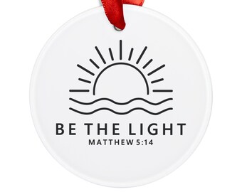 Be The Light Cross Acrylic Ornament | Christian Scripture Matthew 5:14