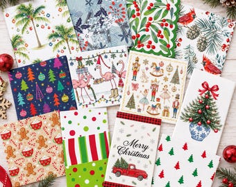 Christmas Decoupage Napkin Set, Holiday Craft Supplies (Set of 18)