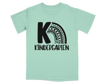 Kindergarten Teacher T-Shirt | Rainbow K Back to School Educator Tee