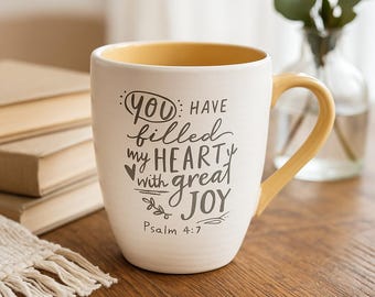 Christian Mug, Inspirational Faith Message, Ceramic 18 Oz