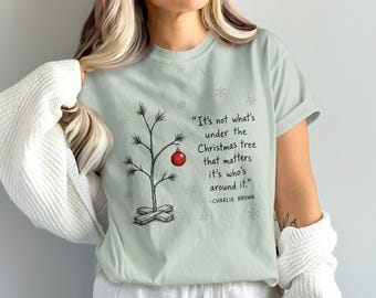 Nostalgic Christmas Tree T-Shirt, Whimsical Holiday Quote Graphic Tee, Cozy Winter Gift