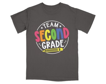 Team Second Grade Teacher Shirt, Back To School Elementary Tee
