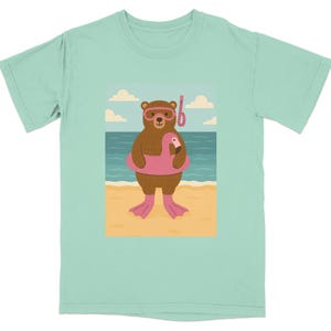 Camiseta Bear Beach, Camiseta Flamingo Floatie para vacaciones de verano