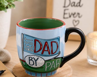 Ceramic Golf Mug, Dad By Par Coffee Cup, Father's Day Gift