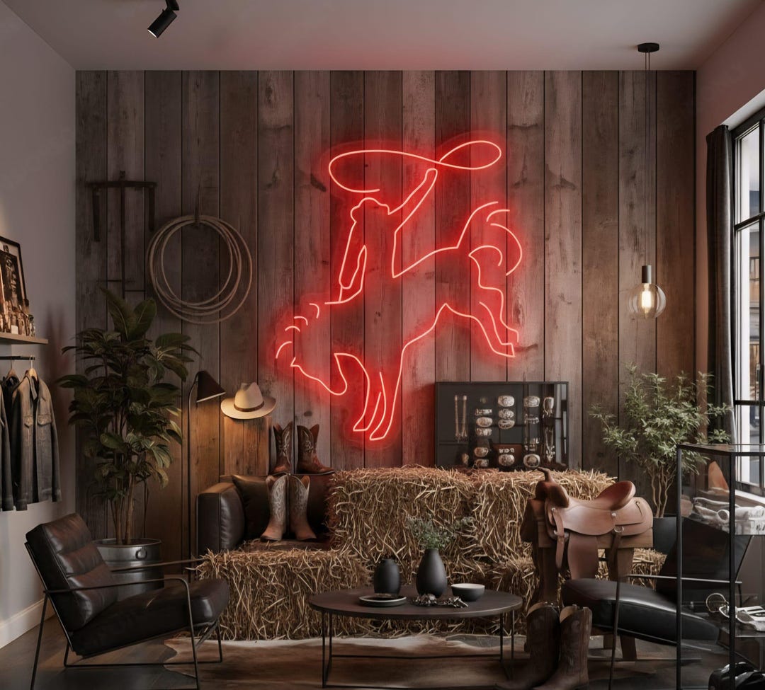 Custom Design RODEO Neon Sign Western Cowboy Hat LED Wall Light for Bar ...