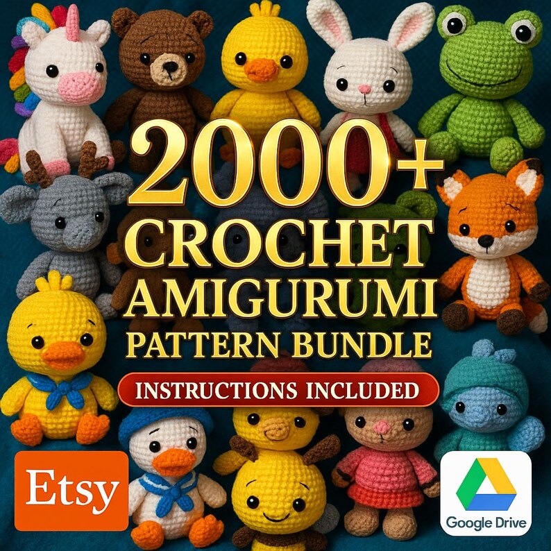 2000+ Crochet Amigurumi Pattern Bundle • Mega PDF Collection • Cute ...