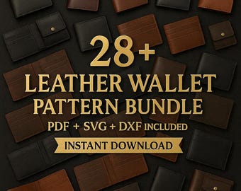 28+ Leather Wallet Pattern Bundle – Bifold & Card Holder Templates (PDF, SVG, DXF)