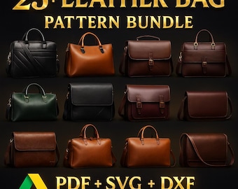 Más de 25 patrones para bolsos de cuero (PDF, SVG, DXF)