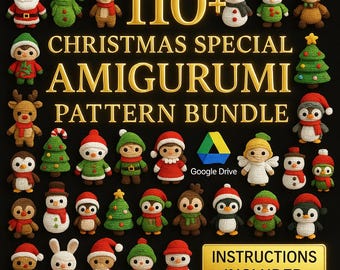 Más de 110 patrones de crochet amigurumi navideños / Paquete PDF