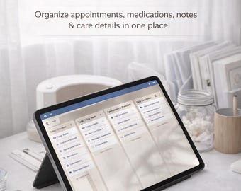 Caregiver Organizer for Elder Care | Medication Tracker, Appointment Log and Medical Binder | Family Care Planner | Trello Template