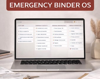Emergency Binder Organizer | Family Emergency Planner | Important Documents and Medical Info Tracker | Trello Emergency Template