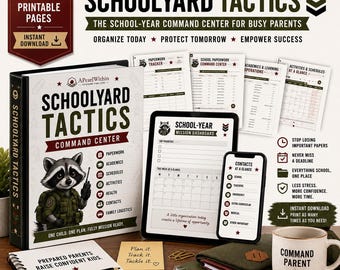 School Organization Binder Printable | Parent School Planner | Family Command Center | Schoolyard Tactics™ | Back to School Organizer PDF