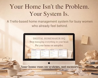 Complete Home Management Planner for Busy Moms | Family Organizer & Weekly Reset Trello Template