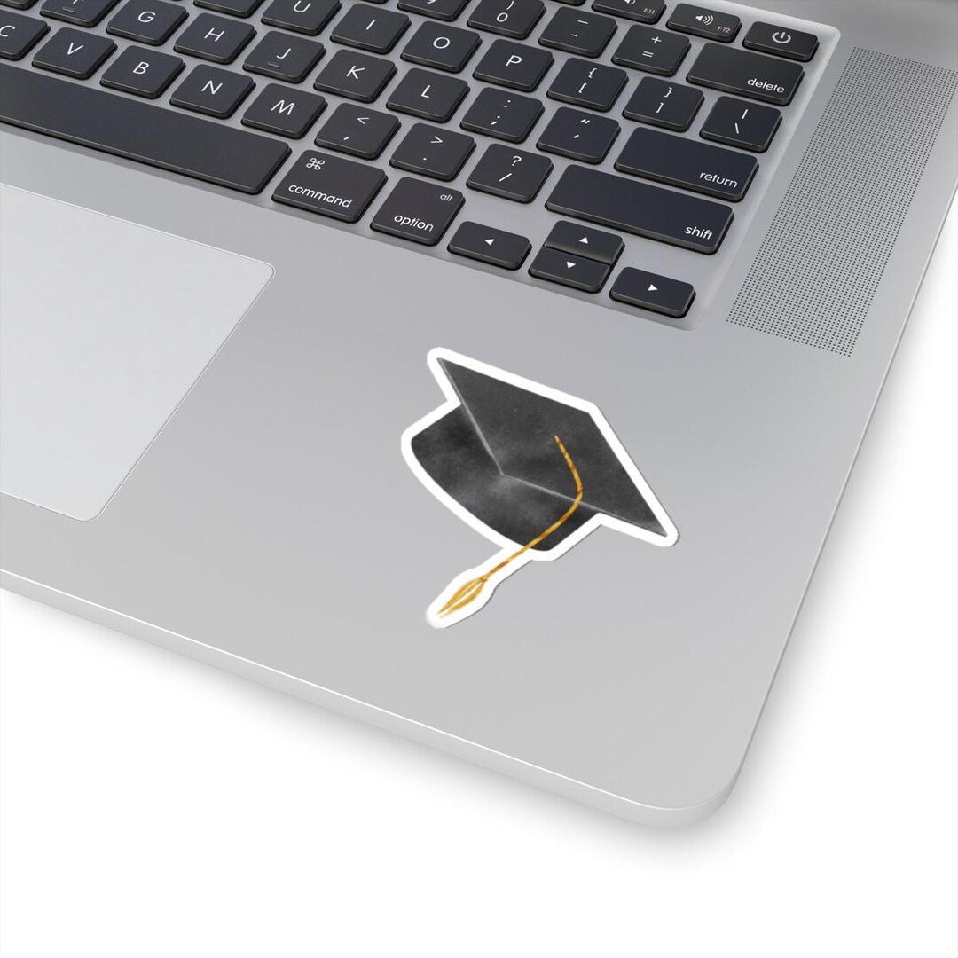 Grad Cap Sticker Simple Graduation Cap Sticker | Mortarboard Decal, School Graduation Sticker ...