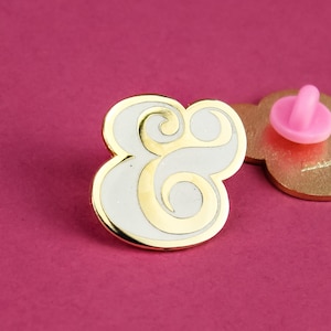 Glampersand White Glitter Enamel Lapel Pin