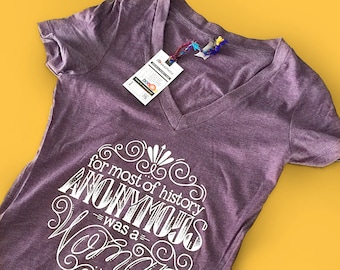 Anonymous was a Woman V-neck T-shirt