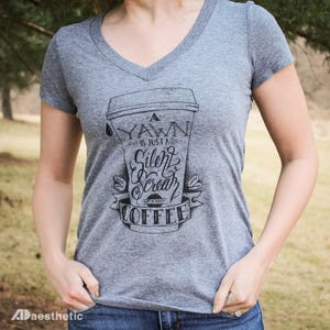 Scream for Coffee V-neck T-shirt image 8