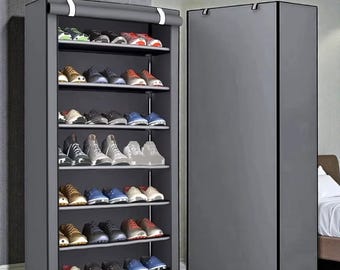 Skoskåp 6–10 våningar Flerskiktad förvaringshylla Dammsäker Rullport Platsbesparande organisatör för entrén