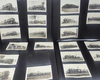 Album fotografico di locomotive ferroviarie d'epoca / Album di ritagli per appassionati di ferrovie