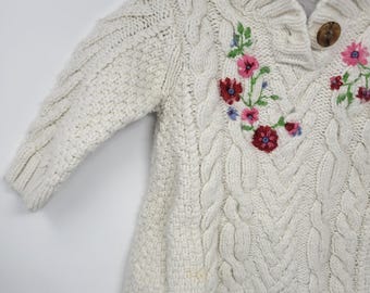 Abito vintage in maglia per neonati Hanna Andersson – lavorato a mano Cottagecore Floral