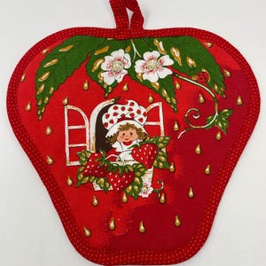 Vintage 1980 Jordgubbstårta Grytlapp Jordgubbsformad Fönsternyckelpiga