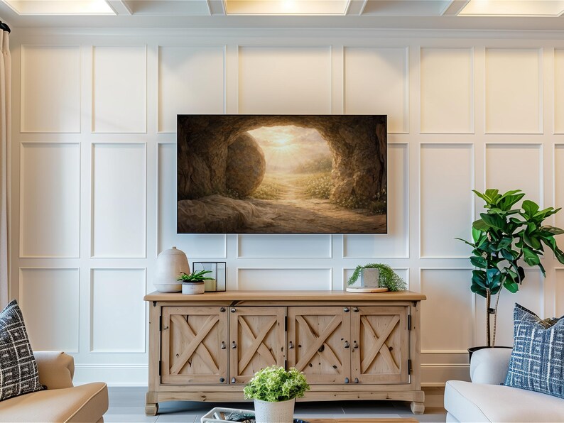 Easter Christian Faith Frame TV Art Decor, Resurrection Good Friday ...