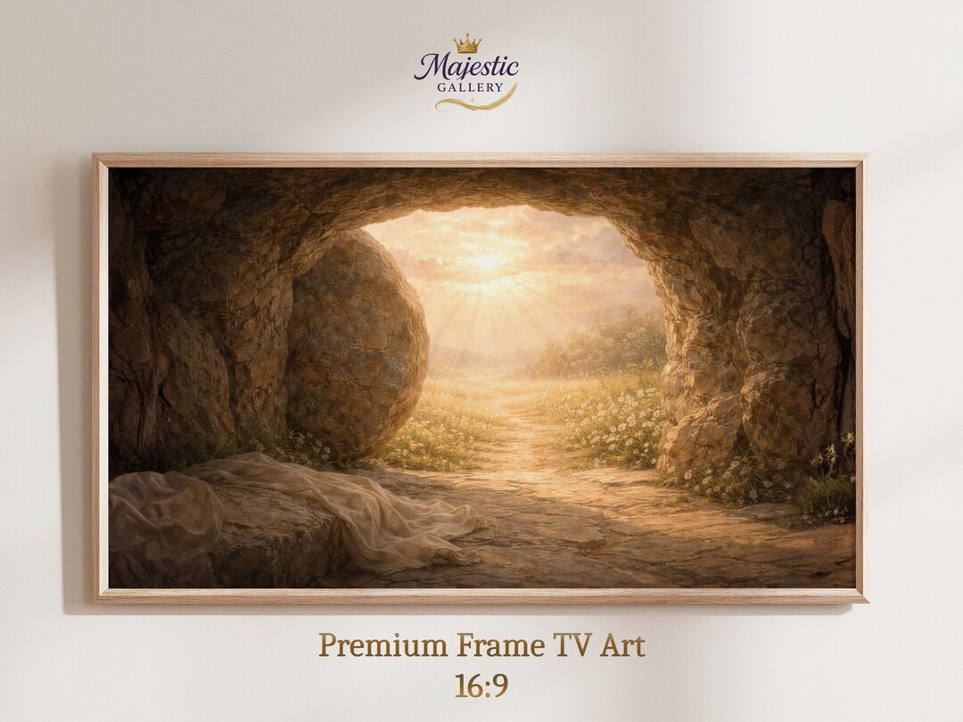 Easter Christian Faith Frame TV Art Decor, Resurrection Good Friday ...