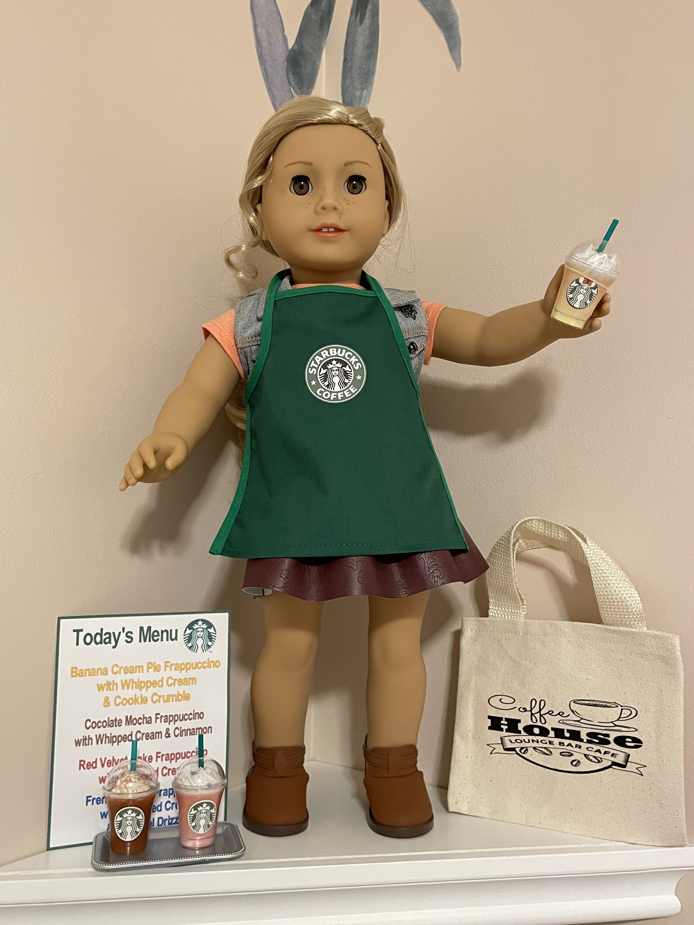  1/3 Scale Starbucks Citrus Lemonade 5 Piece Drink Set for  American Girl Dolls 18 Inch Doll Food Accessories Lot : Handmade Products