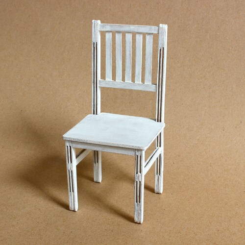 1/6 Scale Chair / Shabby Weathered White Wood Rustic Farmhouse - Etsy