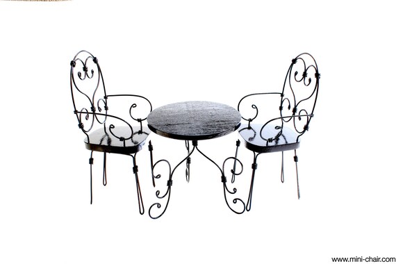 1 6 Scale Round Table And 2 Chairs Wrought Iron French Bistro - White Wrought Iron Bistro Patio Set 1 6 Scale Round Table And 2 Chairs Wrought Iron French Bistro - White Wrought Iron Bistro Patio Set