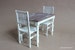 1/6 scale Table and 2 Chairs Shabby Cottage chic Farmhouse Dining / Kitchen Set for dolls (Blythe, Barbie, BJD, Momoko) 