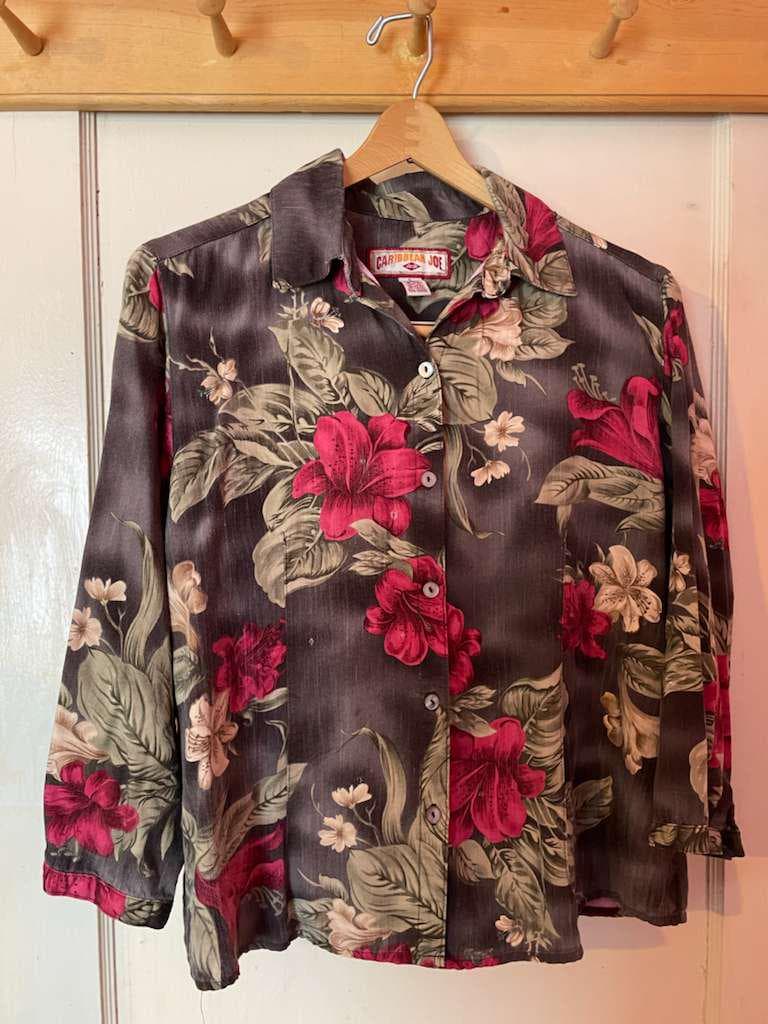 Chemise vintage boutonnée XXL à manches courtes pour homme Caribbean