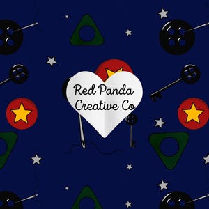 Hand drawn Button Doll Fabric Pattern, Seamless Repeat Design (JPeg Download)