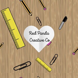 Hand drawn Stationary/school supply repeat/seamless pattern. (digital JPeg)