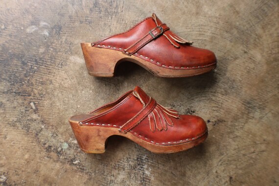 1970s wooden clogs