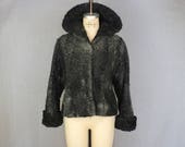 Curly Lamb Jacket 1950 39 s Black Fur Coat Vintage Women 39 s Persian Lamb Outerwear