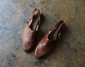 Size 8 1 2 M Brown Woven Leather Slingbacks 90 39 s Shoes Women 39 s Vintage Slip On Shoes