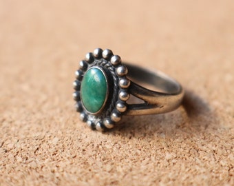 Southwest Turquoise RING / 40's Sterling Jewelry / 1940's Turquoise Ring / Size 7 1/2